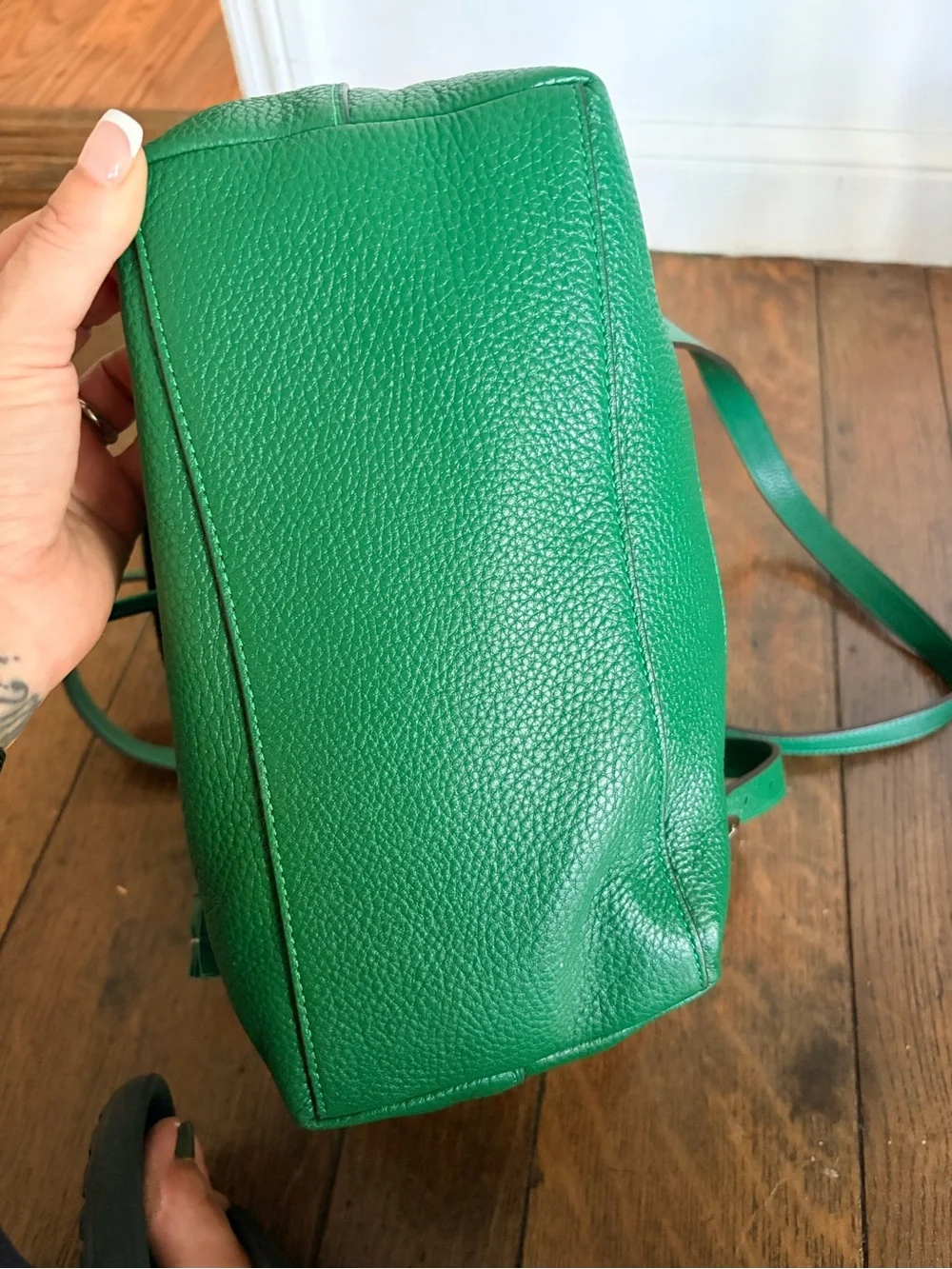 Coach Pebbled Leather Emerald Green Backpack